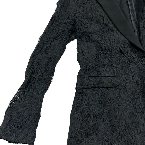 Rag & Bone Women's Black Blazer 42nd St Lace Detailing Size 6‎ Workwear - Picture 2 of 5